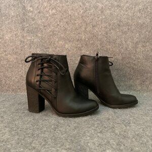 Bamboo Women’s Black Booties Side Zip Ankle Boots